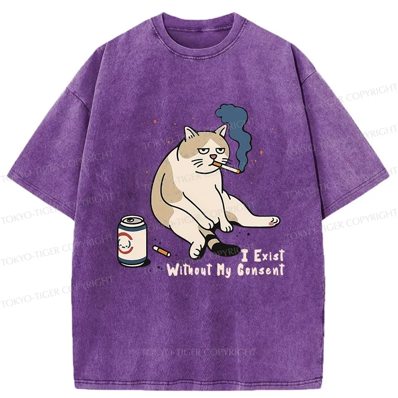 Tokyo-Tiger I Exist Without My Consent Washed T-Shirt