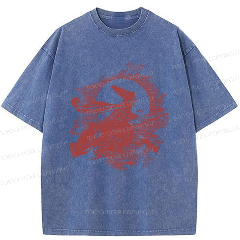 Tokyo-Tiger Witch Woodcut Washed T-Shirt