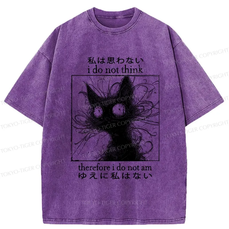 Tokyo-Tiger The Philosophy Of Cat Washed T-Shirt