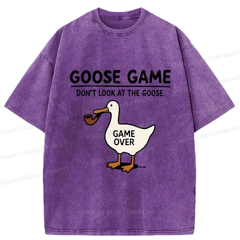 Tokyo-Tiger Funny Goose Game Washed T-Shirt