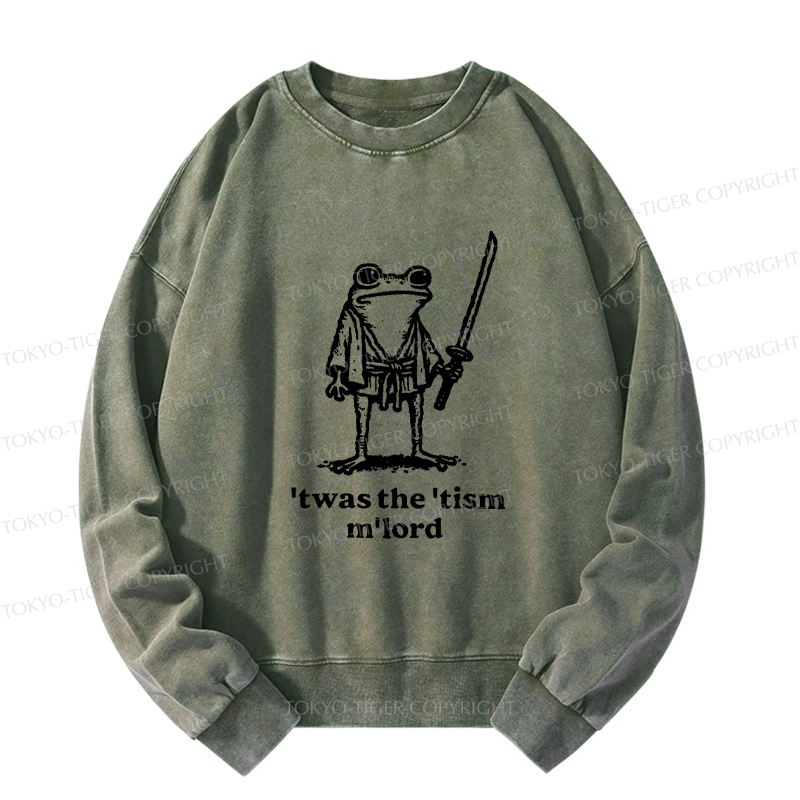 Tokyo-Tiger Focused Samurai Frog Washed Sweatshirt