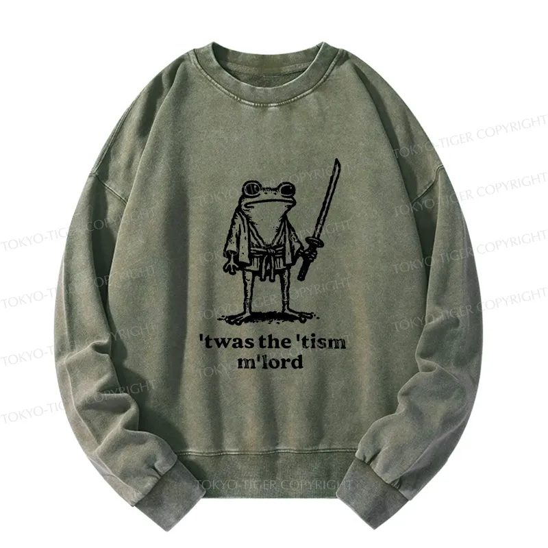 Tokyo-Tiger Focused Samurai Frog Washed Sweatshirt