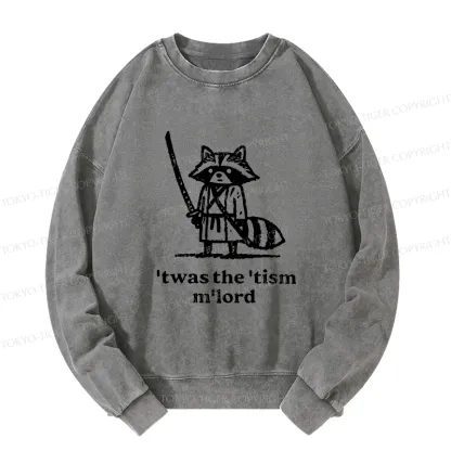 Tokyo-Tiger Focused Samurai Raccoon Washed Sweatshirt