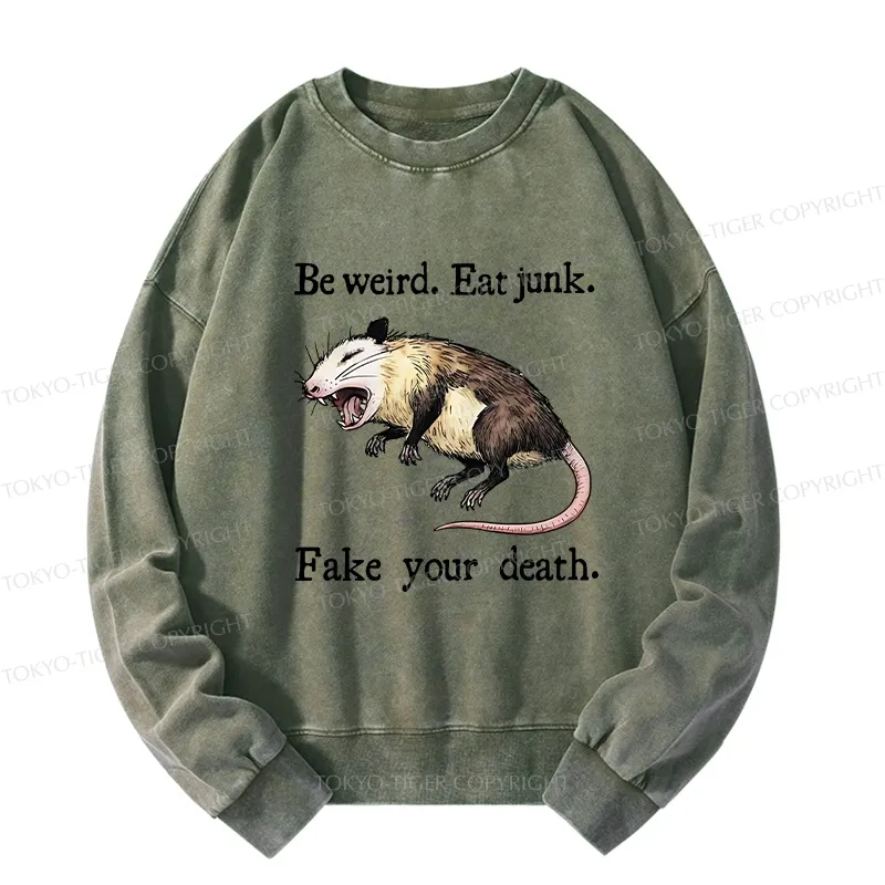 Tokyo-Tiger Possum Playing Dead Washed Sweatshirt
