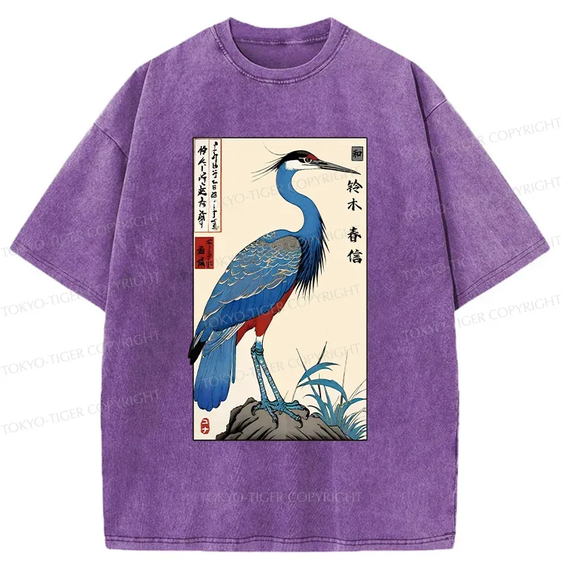 Tokyo-Tiger Colorful Crane Washed T-Shirt