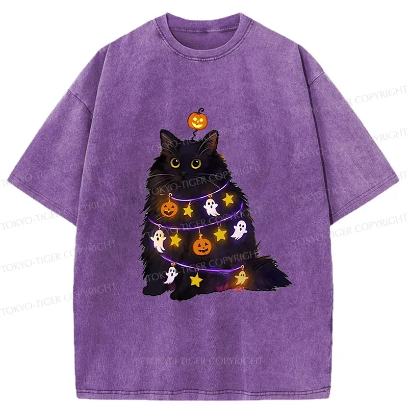 Tokyo-Tiger Halloween Cat Washed T-Shirt