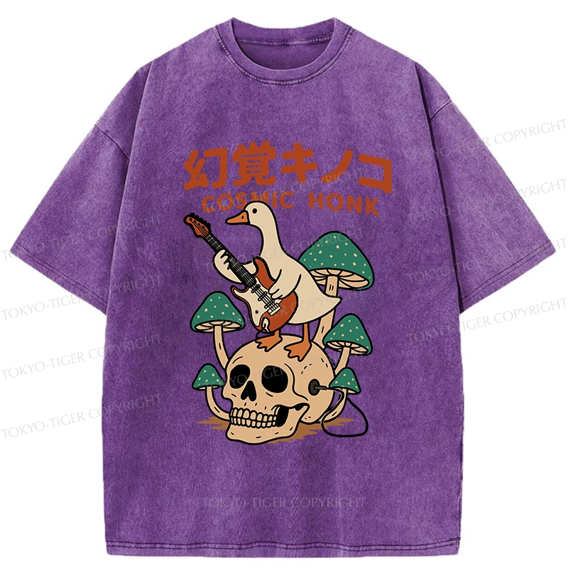 Tokyo-Tiger Hallucinogenic Mushrooms Cosmic Honk Washed T-Shirt