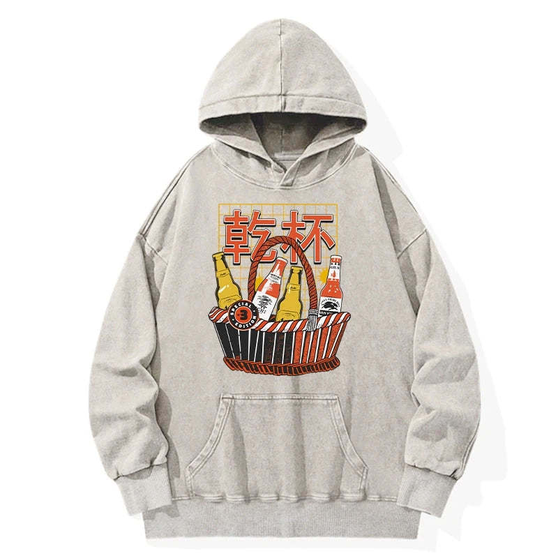 Tokyo-Tiger Have A Beer Together Washed Hoodie Sale