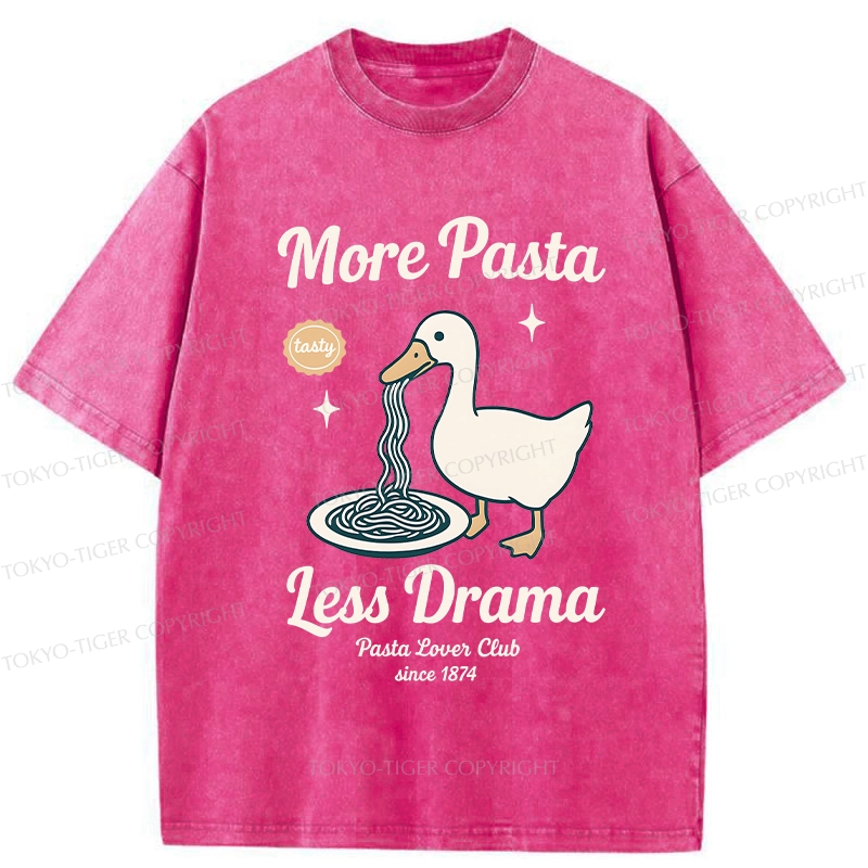Tokyo-Tiger More Pasta Less Drama Washed T-Shirt