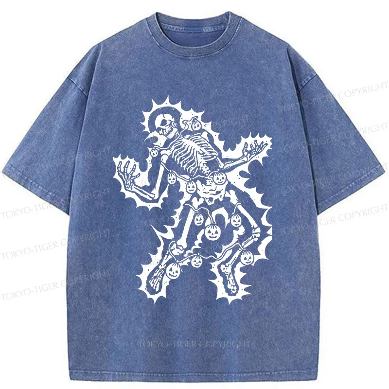 Tokyo-Tiger Electrocuted Skeleton Washed T-Shirt