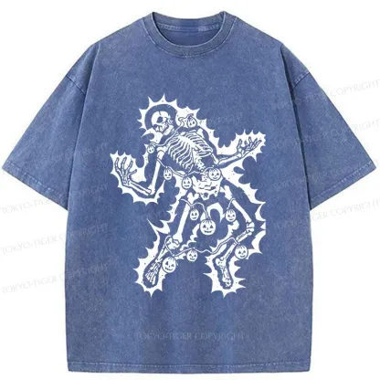 Tokyo-Tiger Electrocuted Skeleton Washed T-Shirt