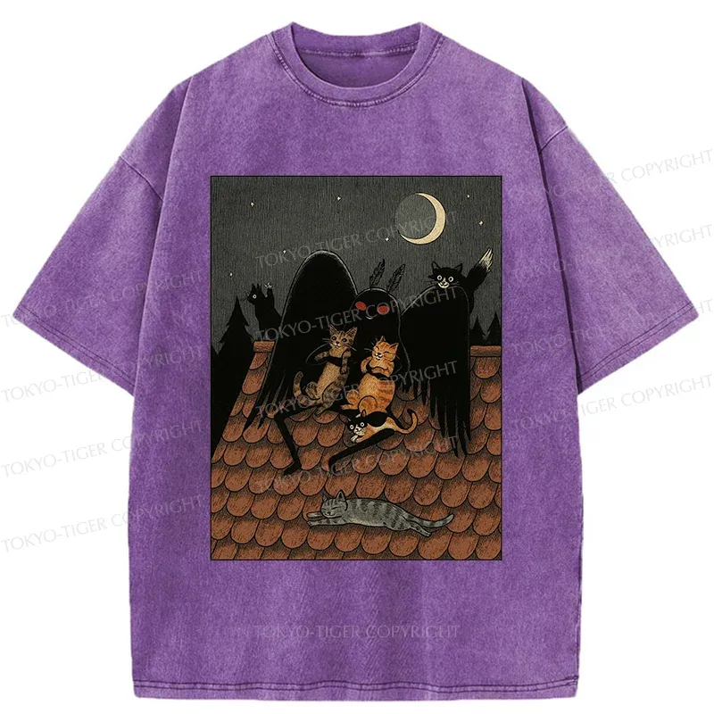 Tokyo-Tiger Mothman In Moonlight Washed T-Shirt
