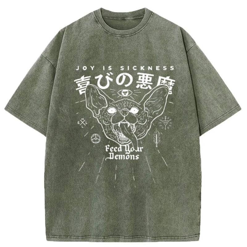 Tokyo-Tiger Joy Is Sickness Washed T-Shirt