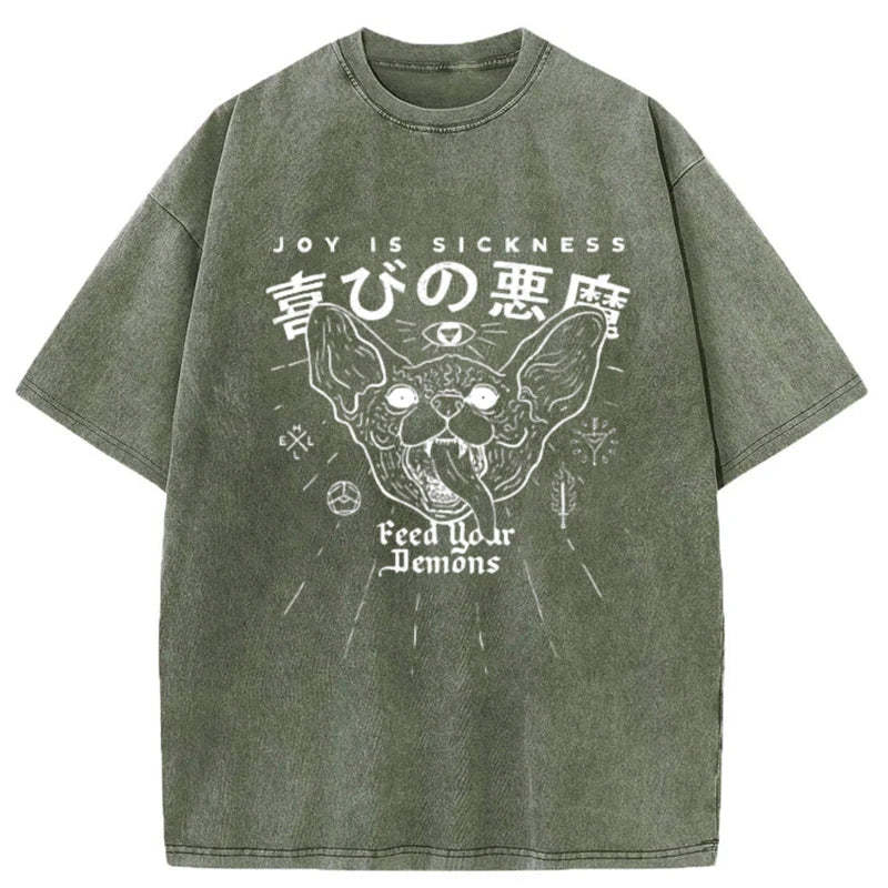 Tokyo-Tiger Joy Is Sickness Washed T-Shirt