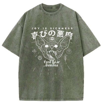 Tokyo-Tiger Joy Is Sickness Washed T-Shirt