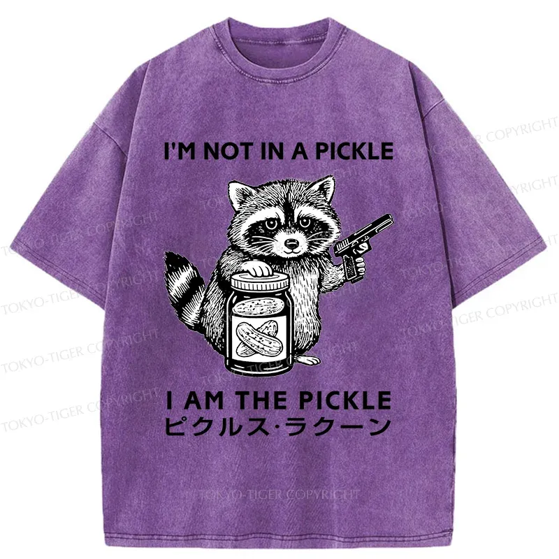 Tokyo-Tiger Funny Raccoon Washed T-Shirt