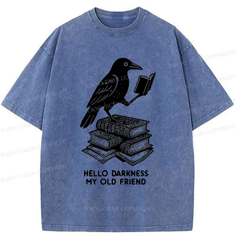 Tokyo-Tiger Crow Reading Washed T-Shirt