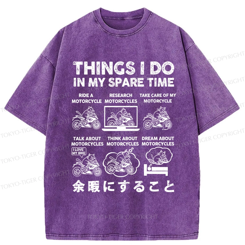 Tokyo-Tiger Things I Do In My Spare Time Washed T-Shirt