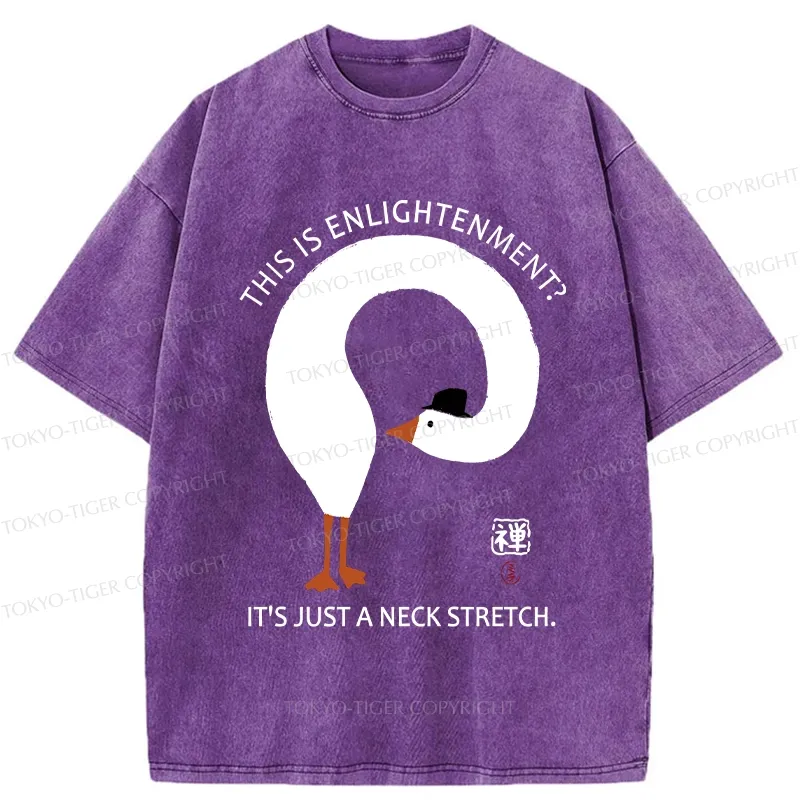 Tokyo-Tiger Funny Neck Stretch Of Zen Washed T-Shirt