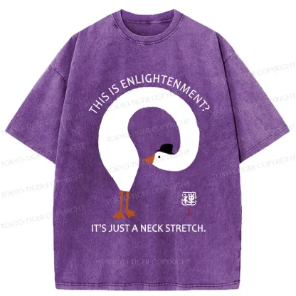 Tokyo-Tiger Funny Neck Stretch Of Zen Washed T-Shirt