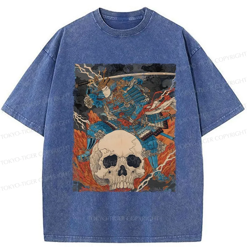 Tokyo-Tiger Samurai Who Fought To The End Washed T-Shirt