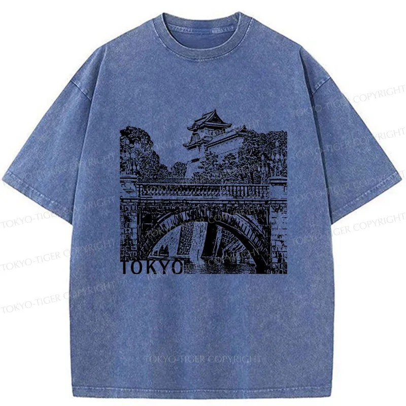Tokyo-Tiger Nijubashi Bridge Washed T-Shirt