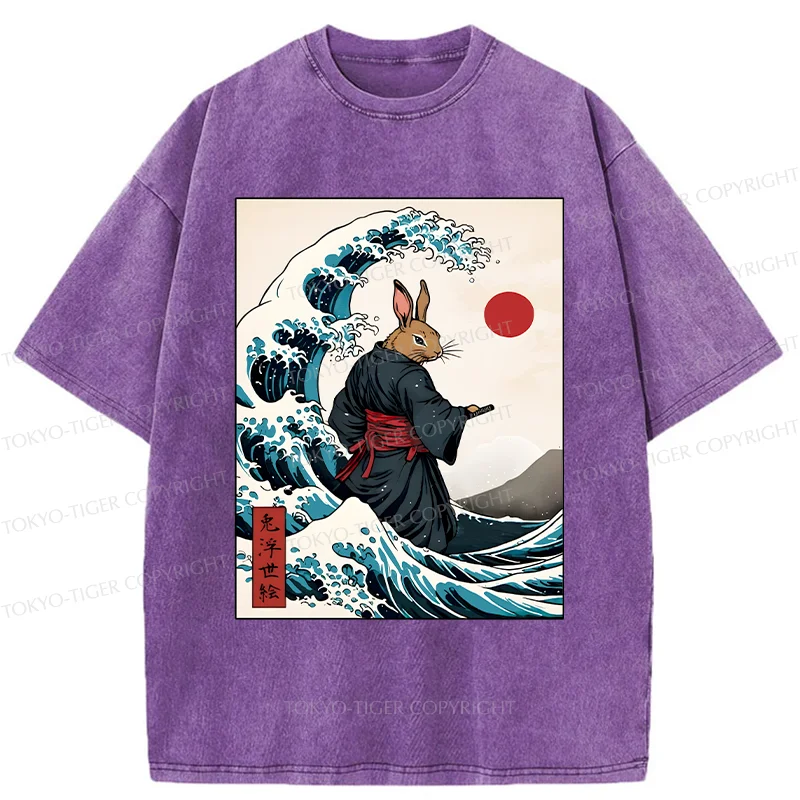 Tokyo-Tiger Rabbit Samurai Washed T-Shirt