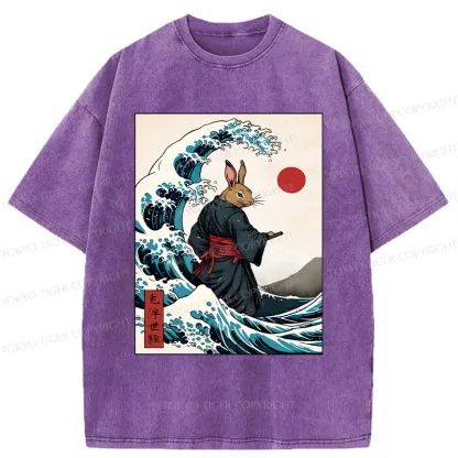Tokyo-Tiger Rabbit Samurai Washed T-Shirt