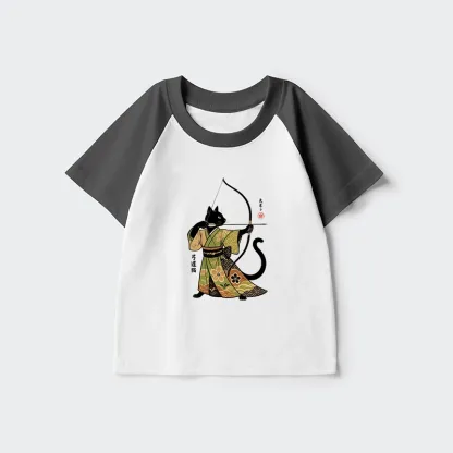 Tokyo-Tiger Japan Cat Archery Kids Raglan T-shirt