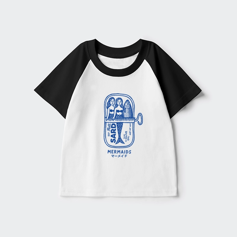 Tokyo-Tiger Mermaid Can Kids Raglan T-shirt