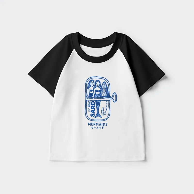 Tokyo-Tiger Mermaid Can Kids Raglan T-shirt