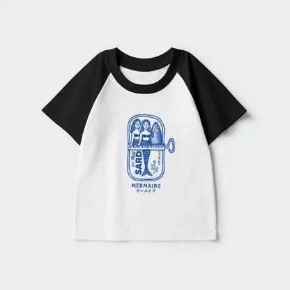 Tokyo-Tiger Mermaid Can Kids Raglan T-shirt