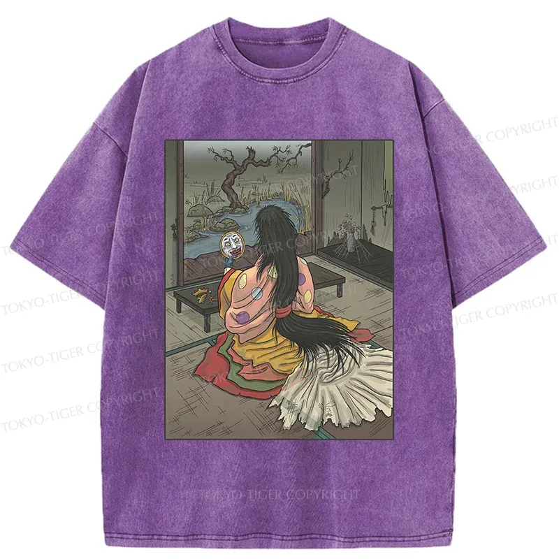 Tokyo-Tiger Japanese Female Yokai Washed T-Shirt