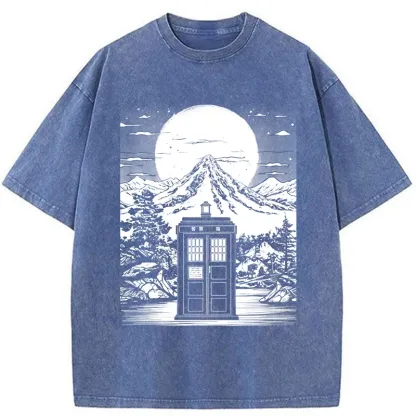 Tokyo-Tiger Japanese Mysterious Tardis Washed T-Shirt