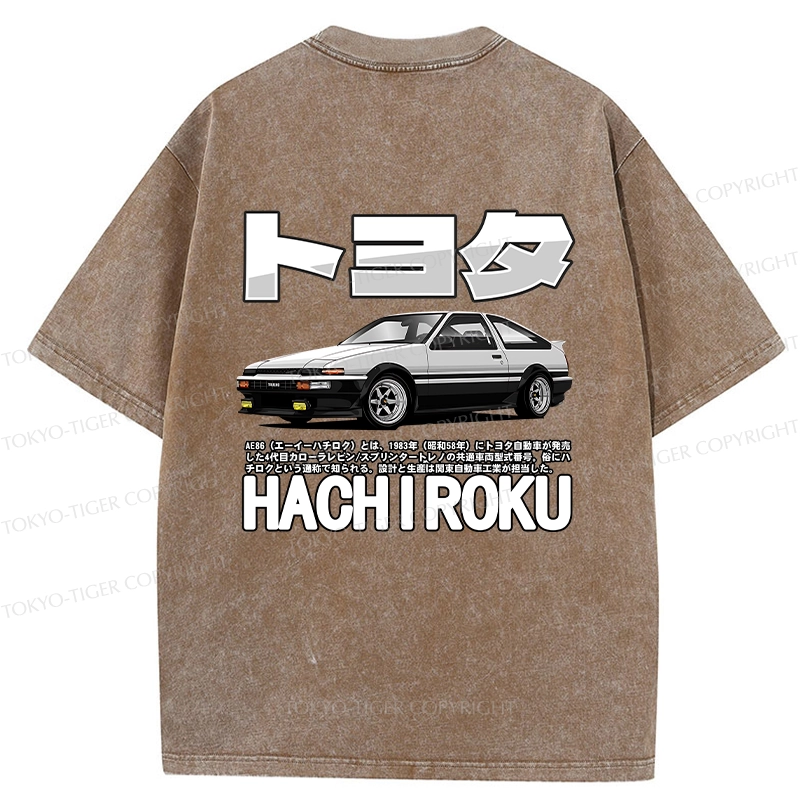 Tokyo-Tiger Japanese Classic Car Retro Back Washed T-Shirt