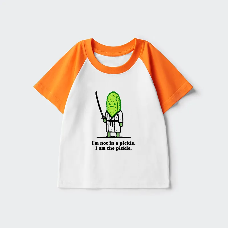 Tokyo-Tiger Funny Cucumber Samurai Kids Raglan T-shirt