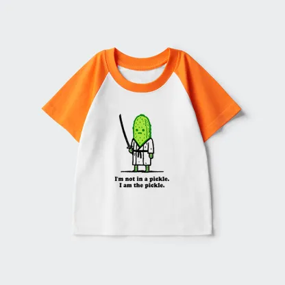 Tokyo-Tiger Funny Cucumber Samurai Kids Raglan T-shirt