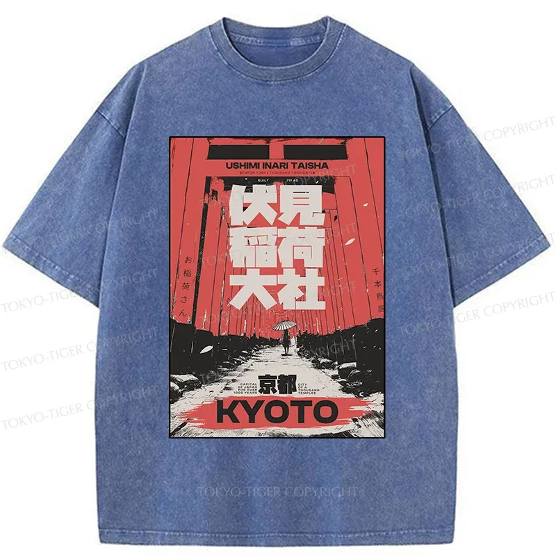 Tokyo-Tiger Kyoto Senbon Torii Washed T-Shirt