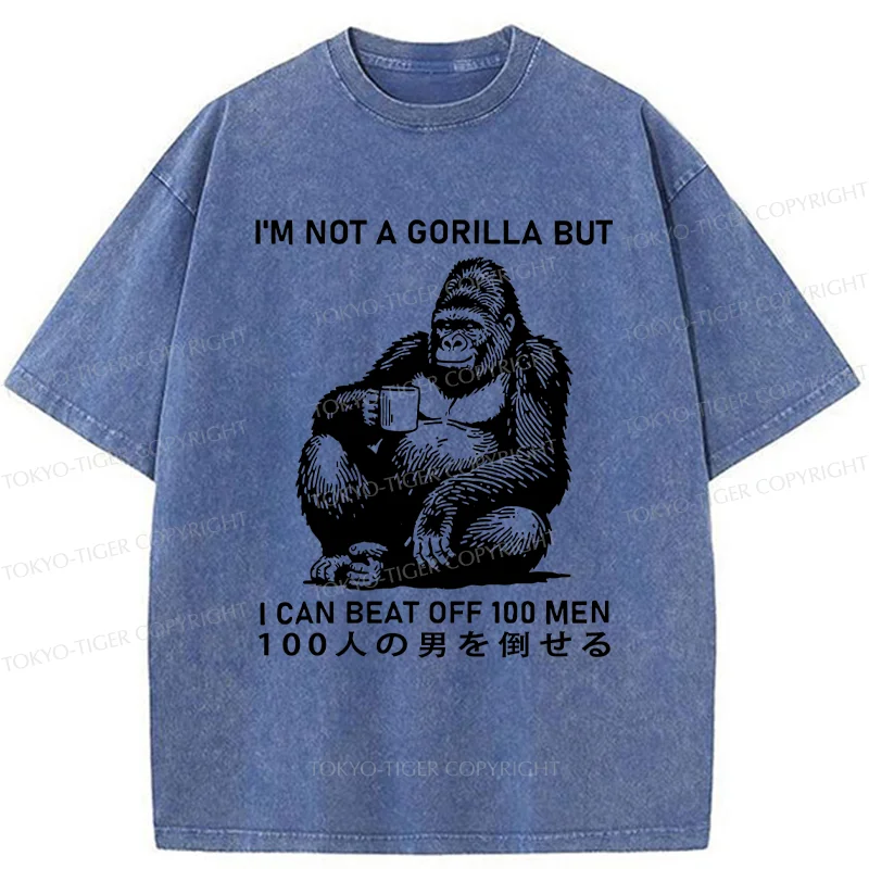 Tokyo-Tiger Gorilla That Defeated 100 People Washed T-Shirt