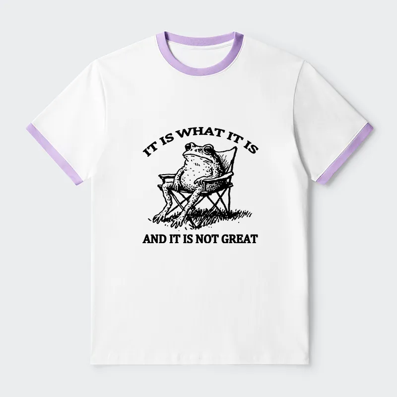 Tokyo-Tiger Resting Frog Funny Contrast Trim T-Shirt