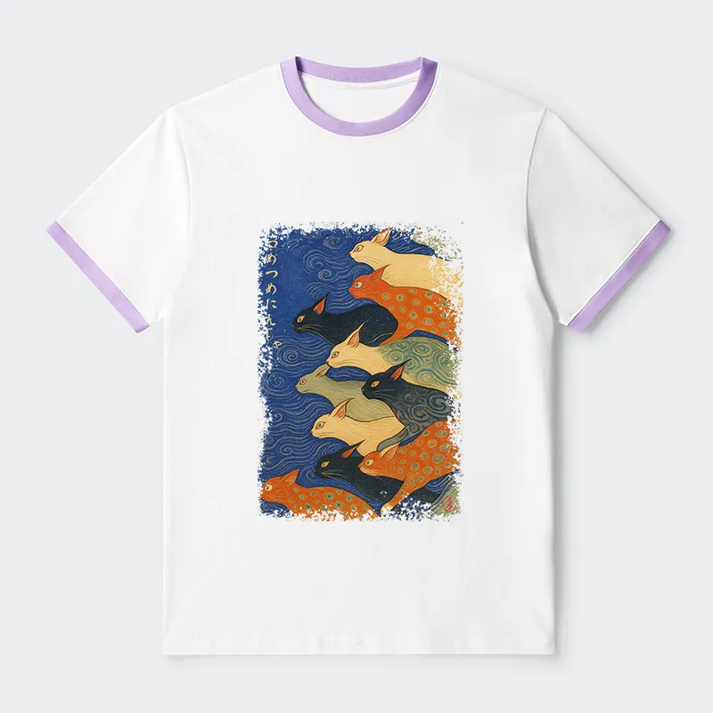 Tokyo-Tiger Claw-some Ninja Contrast Trim T-Shirt