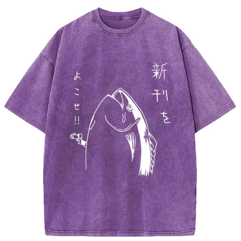 Japanese Letter Print Fish Gun T Shirt Fish Japanese T Shirt Japanese Letter Print Fish Gun T Shirt Fish Japanese T Shirt