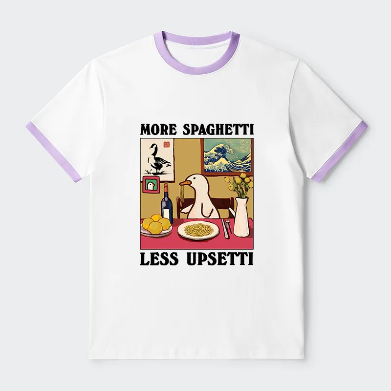 Tokyo-Tiger More Spaghetti Less Upsetti Goose Contrast Trim T-Shirt
