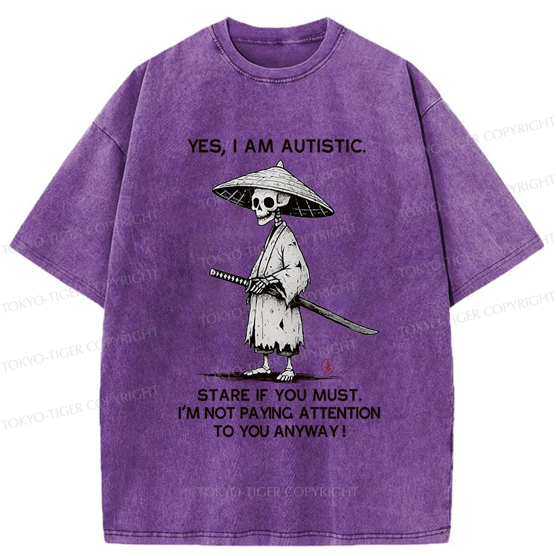 Tokyo-Tiger Samurai Skeleton Has Autistic Washed T-Shirt