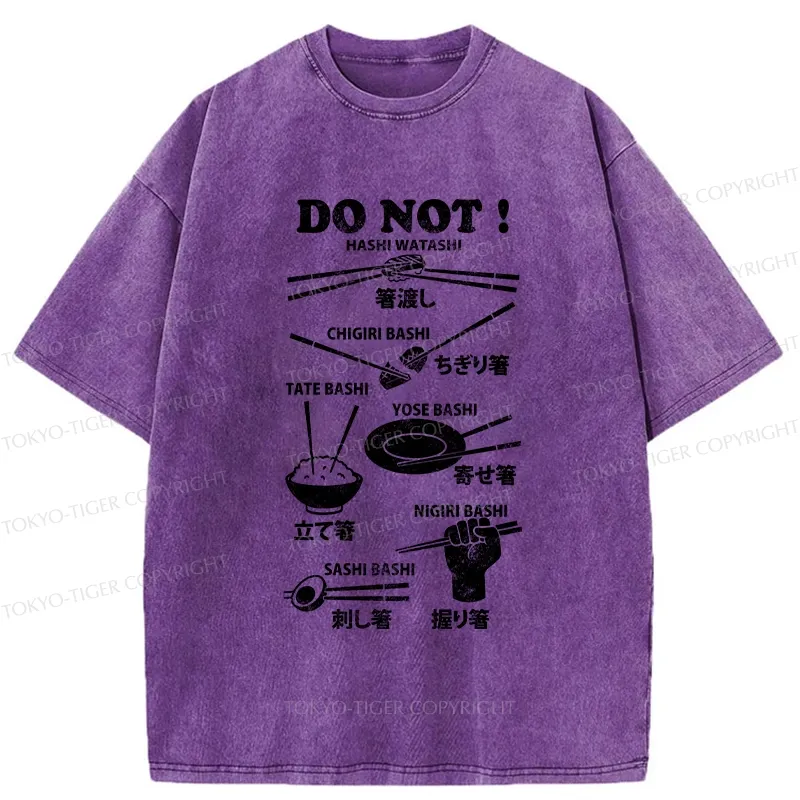 Tokyo-Tiger Chopstick Etiquette: What Not To Do Washed T-Shirt