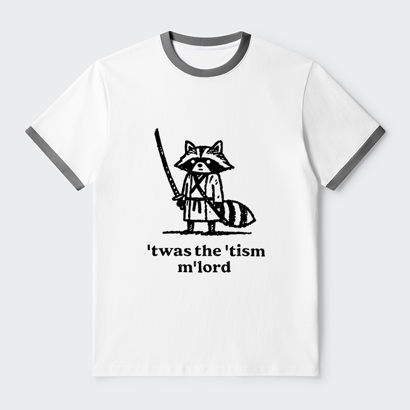 Tokyo-Tiger Focused Samurai Raccoon Contrast Trim T-Shirt
