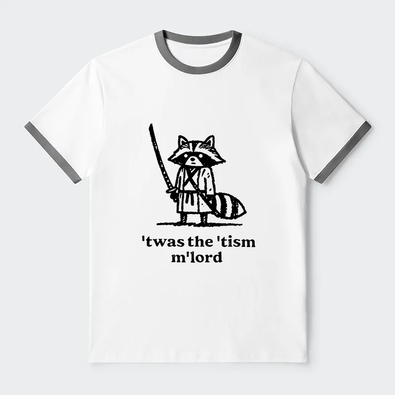 Tokyo-Tiger Focused Samurai Raccoon Contrast Trim T-Shirt