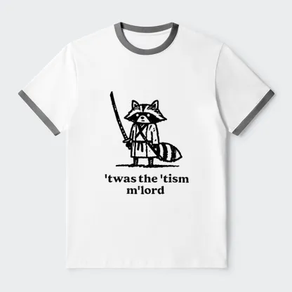 Tokyo-Tiger Focused Samurai Raccoon Contrast Trim T-Shirt