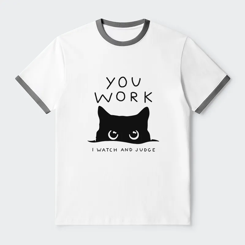 Tokyo-Tiger A Cat That Spies Contrast Trim T-Shirt