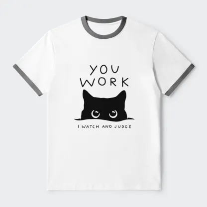 Tokyo-Tiger A Cat That Spies Contrast Trim T-Shirt